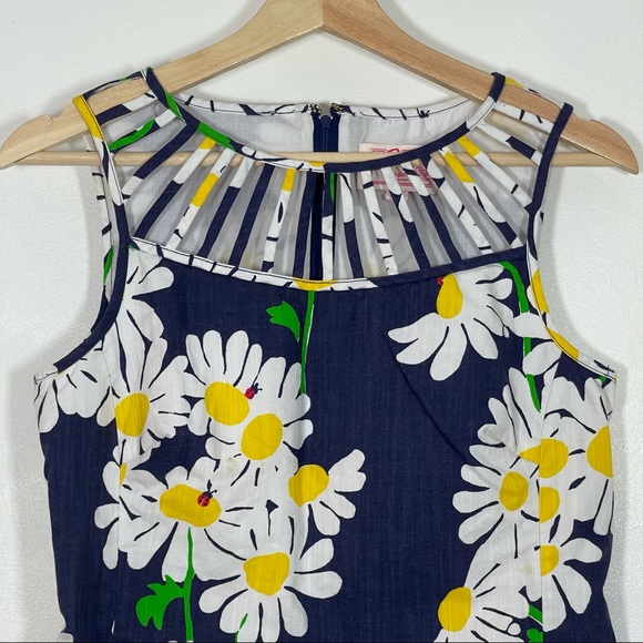 Lilly Pulitzer Ricci Floral Sheath Dress Sleeveless Navy White Sz 2 - Picture 4 of 16
